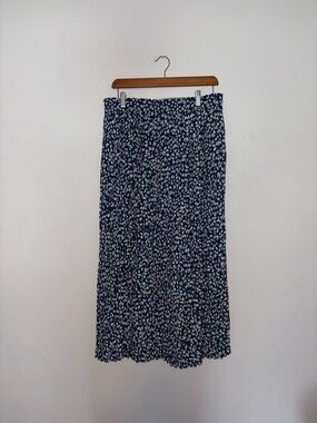 Steilmann ~ Navy Floral Printed Maxi Skirt